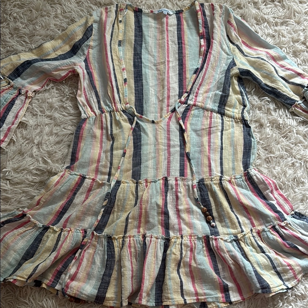Striped Multicolor Swim Coverup